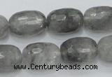 CCQ101 15.5 inches faceted egg-shaped 13*17mm cloudy quartz beads