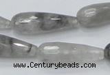 CCQ109 15.5 inches 10*30mm faceted teardrop cloudy quartz beads