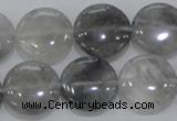 CCQ119 15.5 inches 18mm coin cloudy quartz beads wholesale