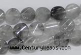 CCQ126 15.5 inches 10mm twisted coin cloudy quartz beads wholesale