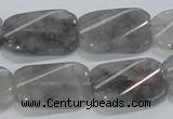 CCQ182 15.5 inches 18*25mm twisted rectangle cloudy quartz beads