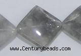 CCQ205 15.5 inches 25*25mm diamond cloudy quartz beads wholesale