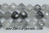 CCQ207 15.5 inches 8*8mm faceted diamond cloudy quartz beads