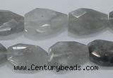 CCQ225 15.5 inches 14*20mm faceted freeform cloudy quartz beads