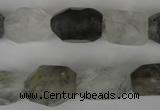 CCQ365 15.5 inches 12*16mm faceted nuggets cloudy quartz beads wholesale