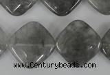 CCQ423 15.5 inches 20*20mm diamond cloudy quartz beads wholesale