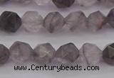 CCQ571 15.5 inches 6mm faceted nuggets cloudy quartz beads