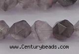 CCQ574 15.5 inches 12mm faceted nuggets cloudy quartz beads