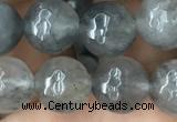 CCQ583 15.5 inches 10mm faceted round cloudy quartz beads wholesale