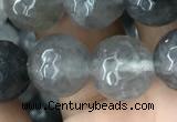 CCQ584 15.5 inches 12mm faceted round cloudy quartz beads wholesale