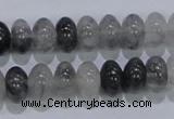 CCQ69 15.5 inches 7*12mm rondelle cloudy quartz beads wholesale