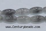 CCQ81 15.5 inches 8*16mm rice cloudy quartz beads wholesale