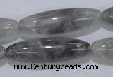 CCQ87 15.5 inches 12*40mm rice cloudy quartz beads wholesale