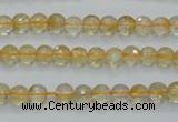 CCR03 15.5 inches 6mm faceted round natural citrine gemstone beads