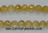 CCR04 15.5 inches 8mm faceted round natural citrine gemstone beads
