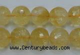 CCR06 15.5 inches 14mm faceted round natural citrine gemstone beads