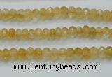 CCR07 15.5 inches 4*6mm faceted rondelle natural citrine gemstone beads