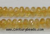 CCR09 15.5 inches 6*10mm faceted rondelle natural citrine gemstone beads