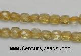 CCR12 15.5 inches 7*7mm faceted square natural citrine gemstone beads