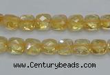 CCR14 15.5 inches 8*8mm faceted square natural citrine gemstone beads