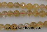 CCR153 15.5 inches 8mm faceted round natural citrine gemstone beads