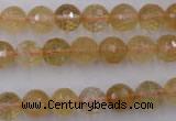 CCR154 15.5 inches 9mm faceted round natural citrine gemstone beads