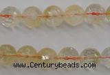 CCR155 15.5 inches 10mm faceted round natural citrine beads