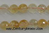 CCR156 15.5 inches 11mm faceted round natural citrine beads