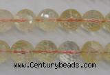 CCR157 15.5 inches 12mm faceted round natural citrine beads