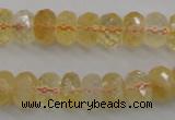 CCR163 15.5 inches 7*12mm faceted rondelle natural citrine beads