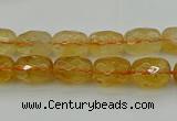 CCR178 15.5 inches 8*12mm faceted drum citrine gemstone beads