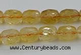 CCR179 15.5 inches 10*12mm faceted drum citrine gemstone beads