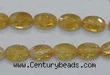 CCR22 15.5 inches 8*12mm faceted oval natural citrine gemstone beads