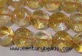 CCR231 15.5 inches 10mm flat round natural citrine gemstone beads