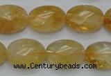 CCR25 15.5 inches 14*19mm faceted oval natural citrine gemstone beads