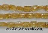 CCR26 15.5 inches 6*7mm faceted rectangle natural citrine beads