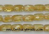 CCR27 15.5 inches 8*12mm faceted rectangle natural citrine beads