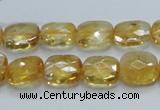 CCR28 15.5 inches 11*13mm faceted rectangle natural citrine beads