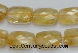 CCR30 15.5 inches 13*18mm faceted rectangle natural citrine beads