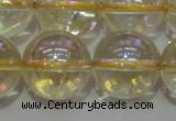 CCR304 15.5 inches 12mm round AB-color natural citrine beads