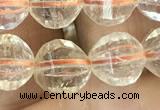 CCR323 15.5 inches 10mm faceted round natural citrine beads