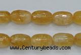 CCR35 15.5 inches 10*15mm faceted rice natural citrine gemstone beads