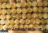 CCR358 15.5 inches 12mm faceted round citrine beads