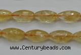 CCR36 15.5 inches 8*16mm faceted rice natural citrine gemstone beads