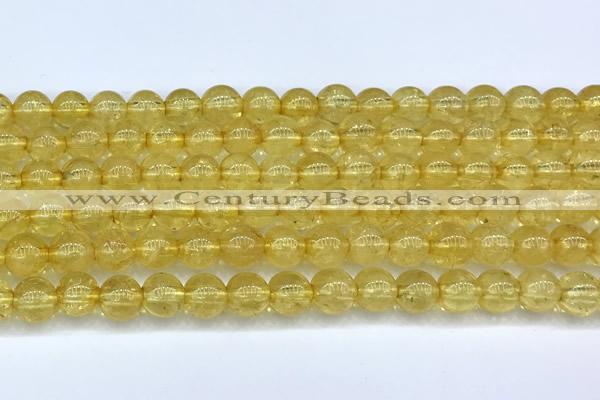 CCR400 15 inches 8mm round citrine beads, 2mm hole