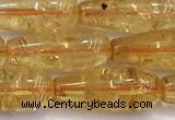 CCR405 15 inches 8*20mm teardrop citrine gemstone beads