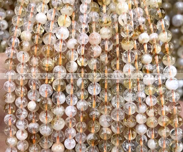 CCR430 15 inches 5mm round citrine beads wholesale
