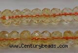 CCR51 15.5 inches 4*6mm faceted rondelle natural citrine beads