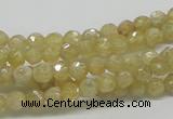 CCR82 15.5 inches 6mm faceted round citrine gemstone beads wholesale