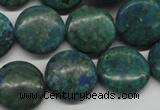 CCS161 15.5 inches 18mm flat round dyed chrysocolla gemstone beads